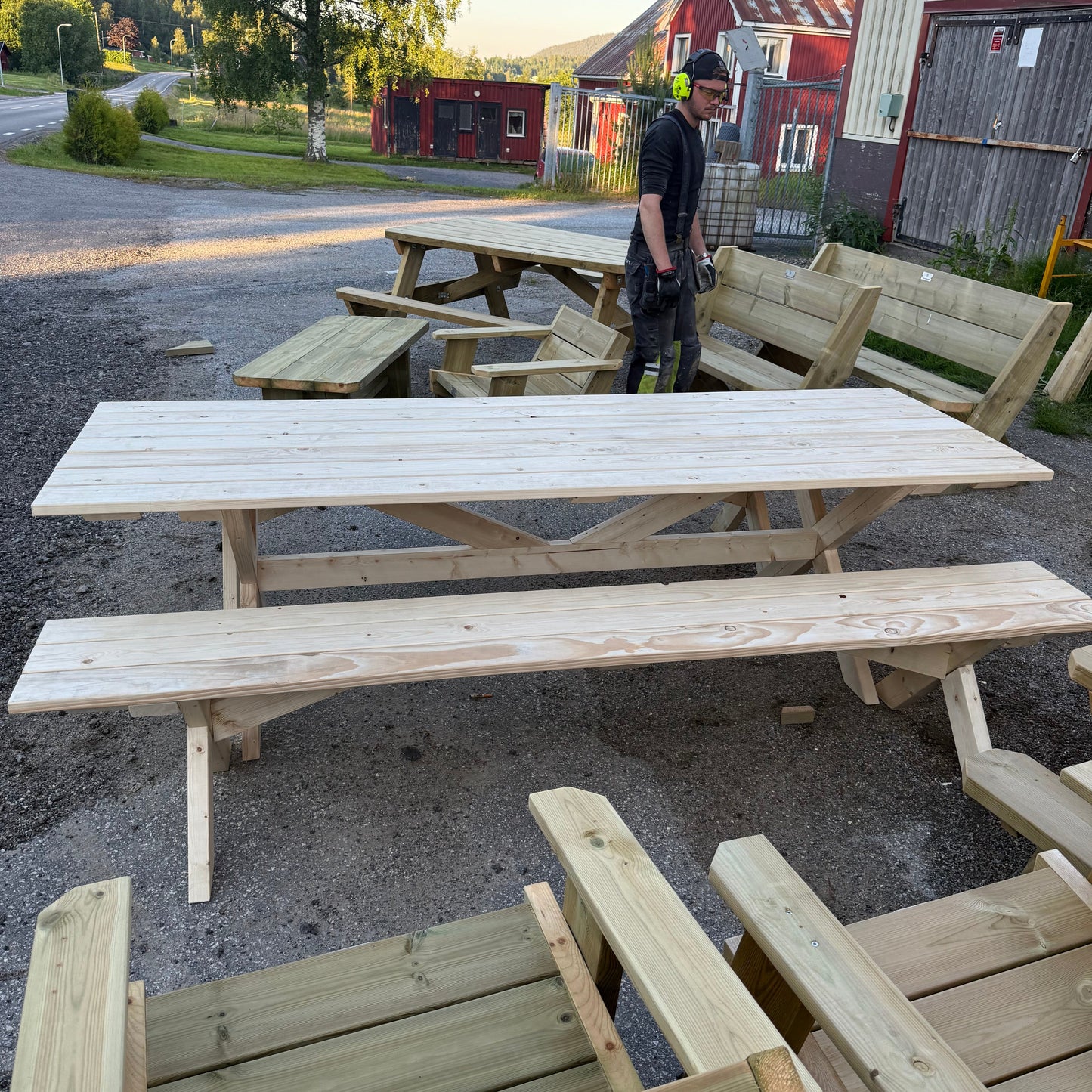 Bordsgrupp 10 personer - 260 cm Obehandlad