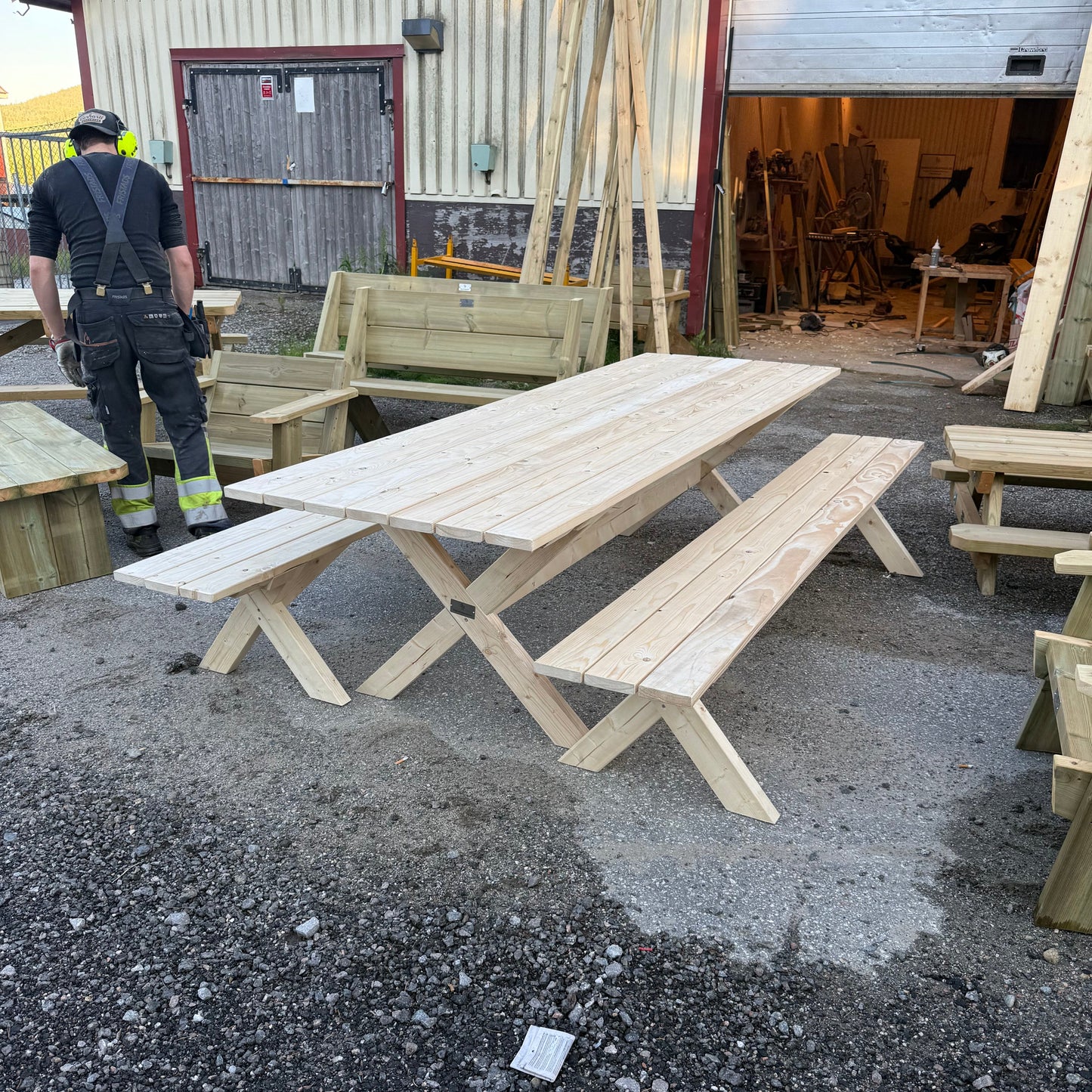 Bordsgrupp 10 personer - 260 cm Obehandlad