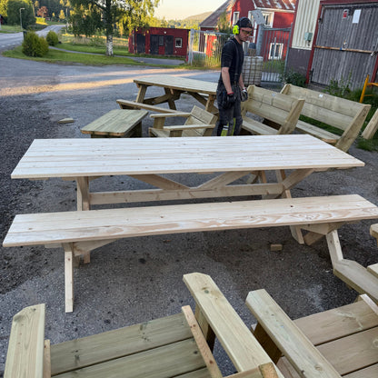 Bordsgrupp 10 personer - 260 cm Obehandlad